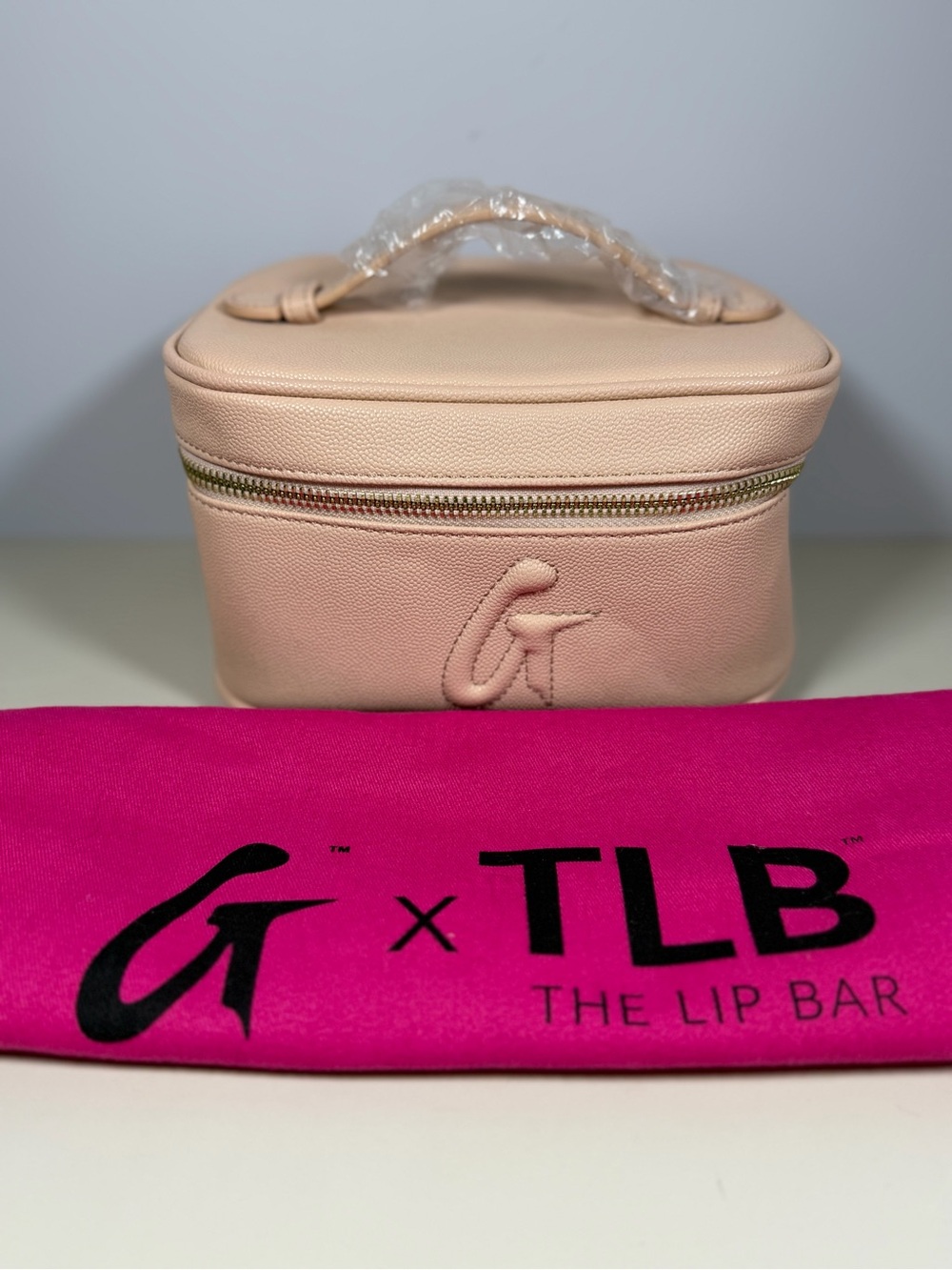 The Lip Bar x GT Blush Pink Cosmetic Train Case